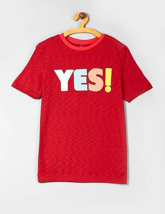 GAP Boys Red Graphic Short Sleeve T-Shirt