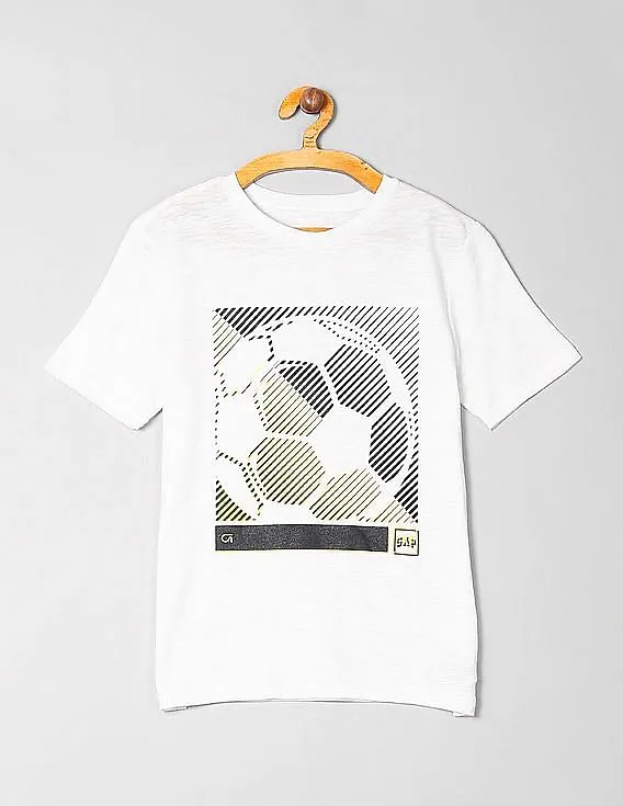 GAP Boys White Short Sleeve Graphic T-Shirt