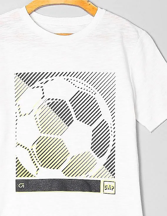 GAP Boys White Short Sleeve Graphic T-Shirt