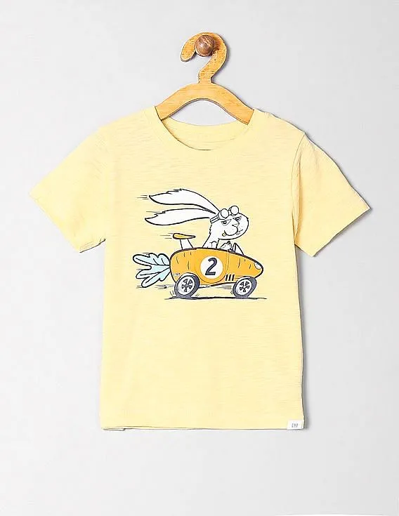 GAP Boys Yellow Short Sleeve Graphic T-Shirt