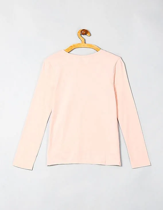 GAP Girls Pink Graphic Long Sleeve T-Shirt