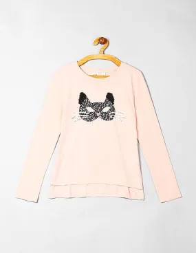 GAP Girls Pink Graphic Long Sleeve T-Shirt