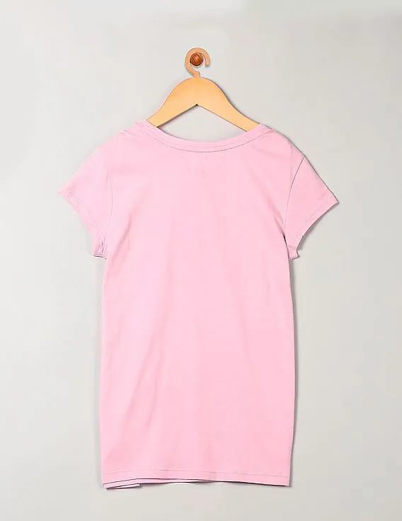 GAP Girls Pink Graphic Short Sleeve T-Shirt