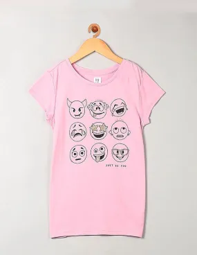 GAP Girls Pink Graphic Short Sleeve T-Shirt