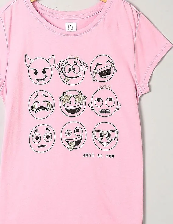 GAP Girls Pink Graphic Short Sleeve T-Shirt