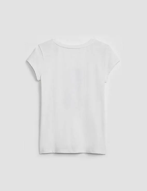 GAP Girls White Graphic Short Sleeve T-Shirt