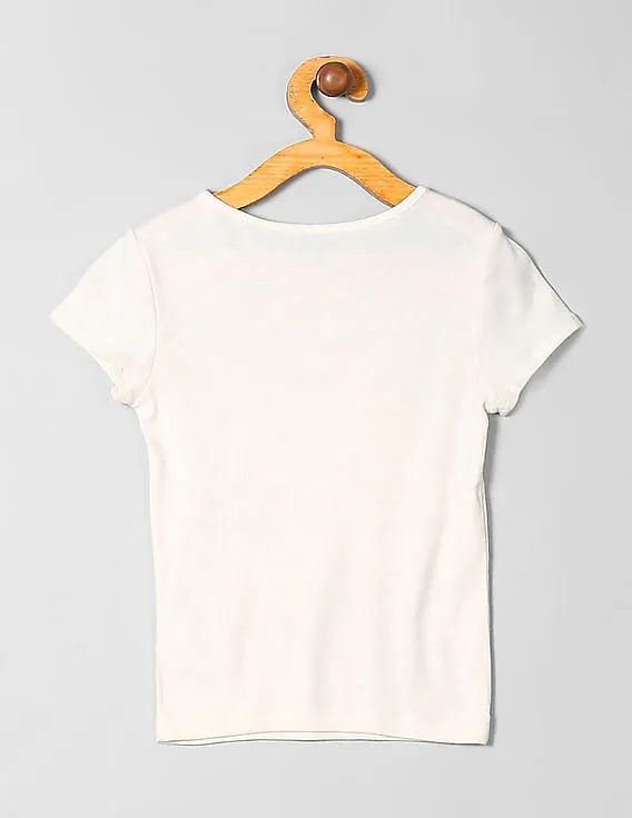 GAP Girls White Short Sleeve Graphic T-Shirt