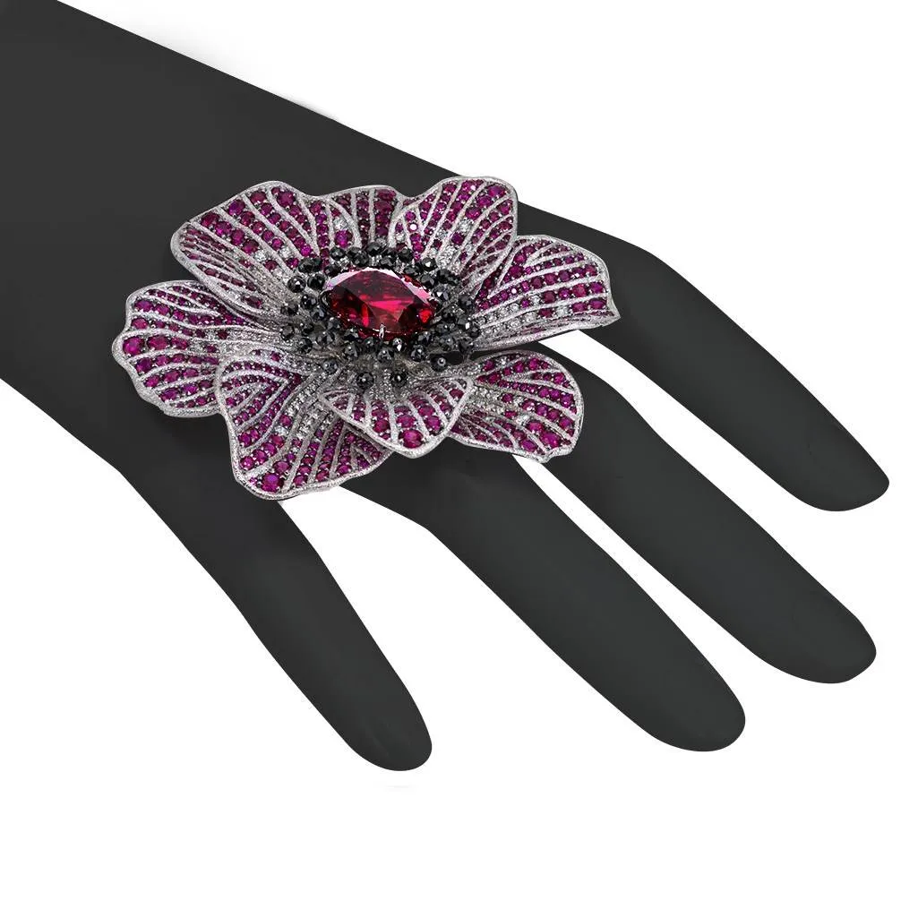 Gold Coronaria Ring with Tourmaline & Diamonds