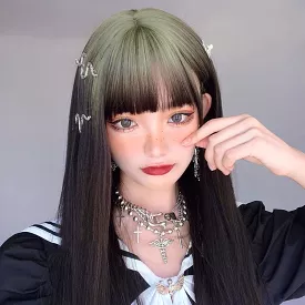 Gradient Gray Long Straight Lolita Wig MM1232