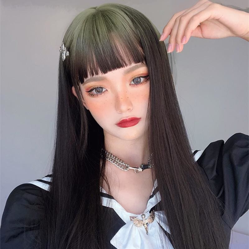 Gradient Gray Long Straight Lolita Wig MM1232