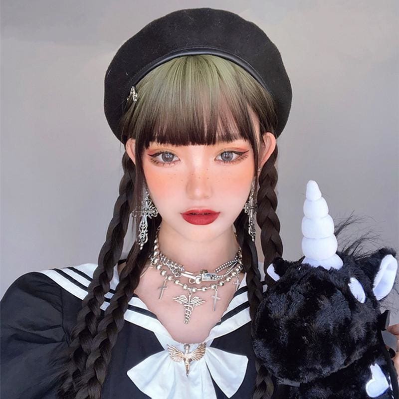 Gradient Gray Long Straight Lolita Wig MM1232