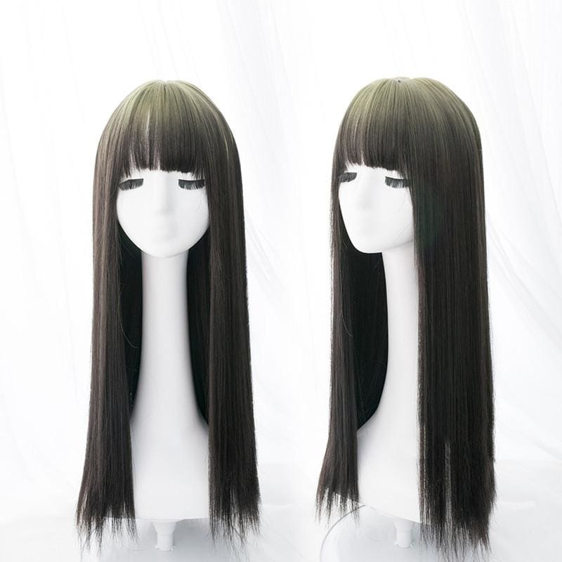 Gradient Gray Long Straight Lolita Wig MM1232