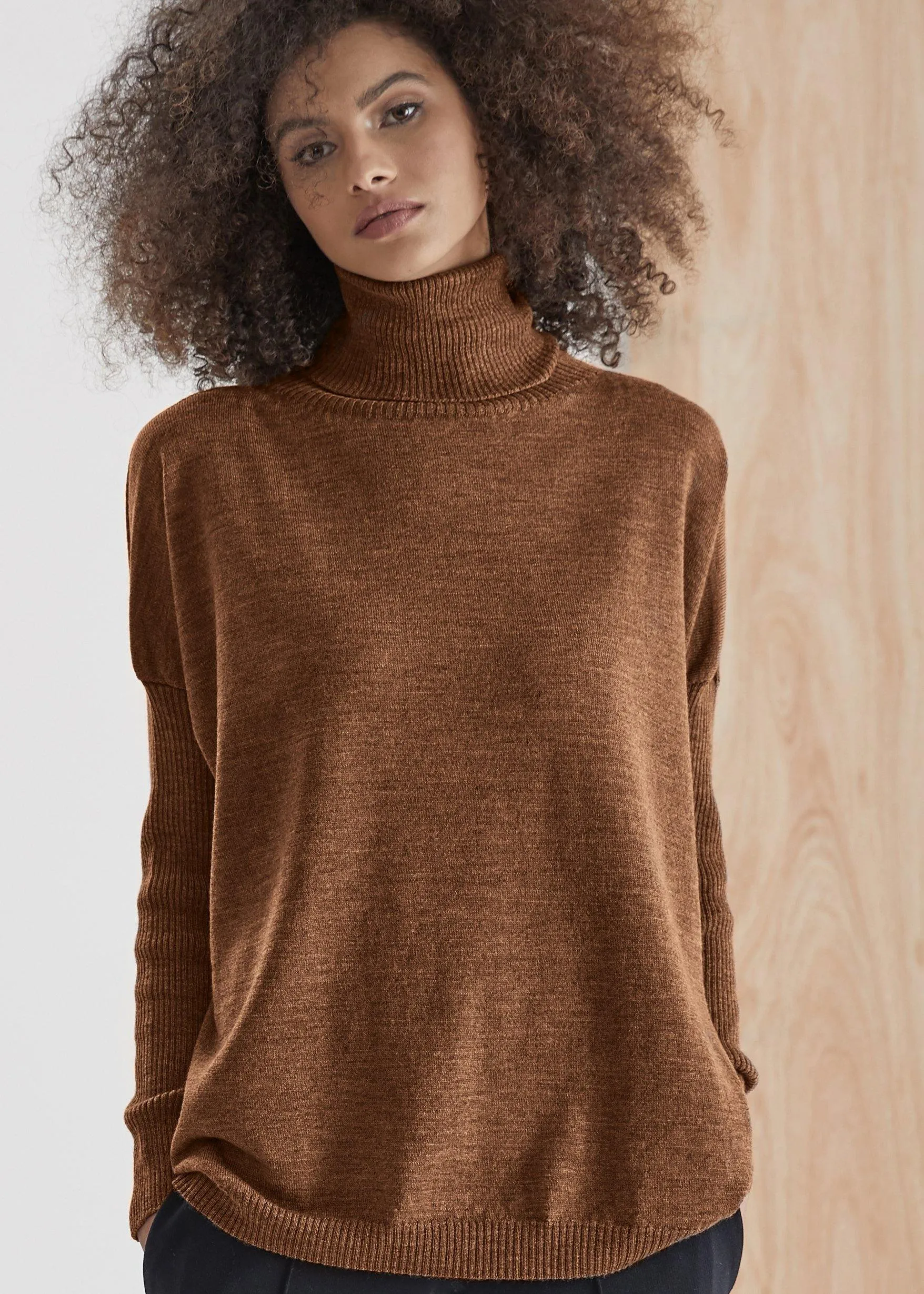 Hadid Oversized Polo Neck Sweater