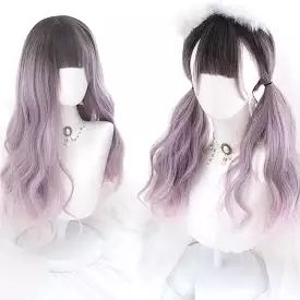 Harajuku Cute Purple Dyed Black Gradient Lolita Long Curly Hair MK15869