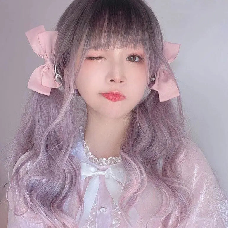 Harajuku Cute Purple Dyed Black Gradient Lolita Long Curly Hair MK15869