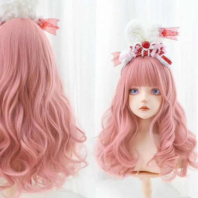 Harajuku Sweet Pink Lolita JK Long Curly Hair MK15773