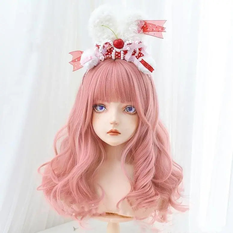 Harajuku Sweet Pink Lolita JK Long Curly Hair MK15773