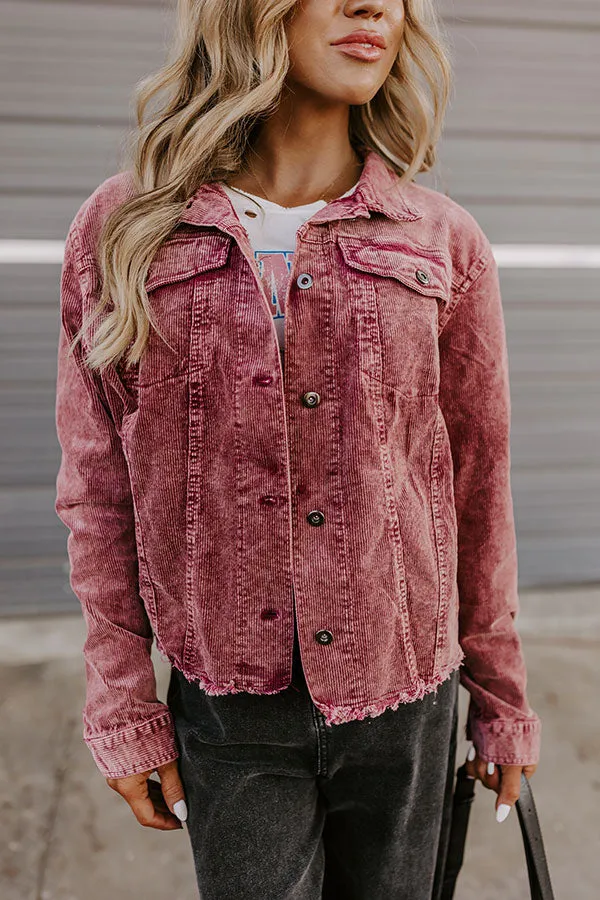 Hayride Honey Corduroy Jacket in Maroon