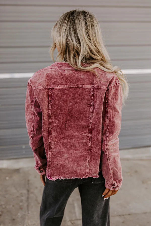 Hayride Honey Corduroy Jacket in Maroon