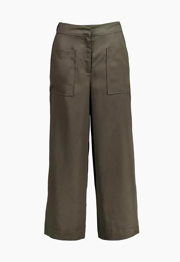 High Waisted Patch Pocket Trouser