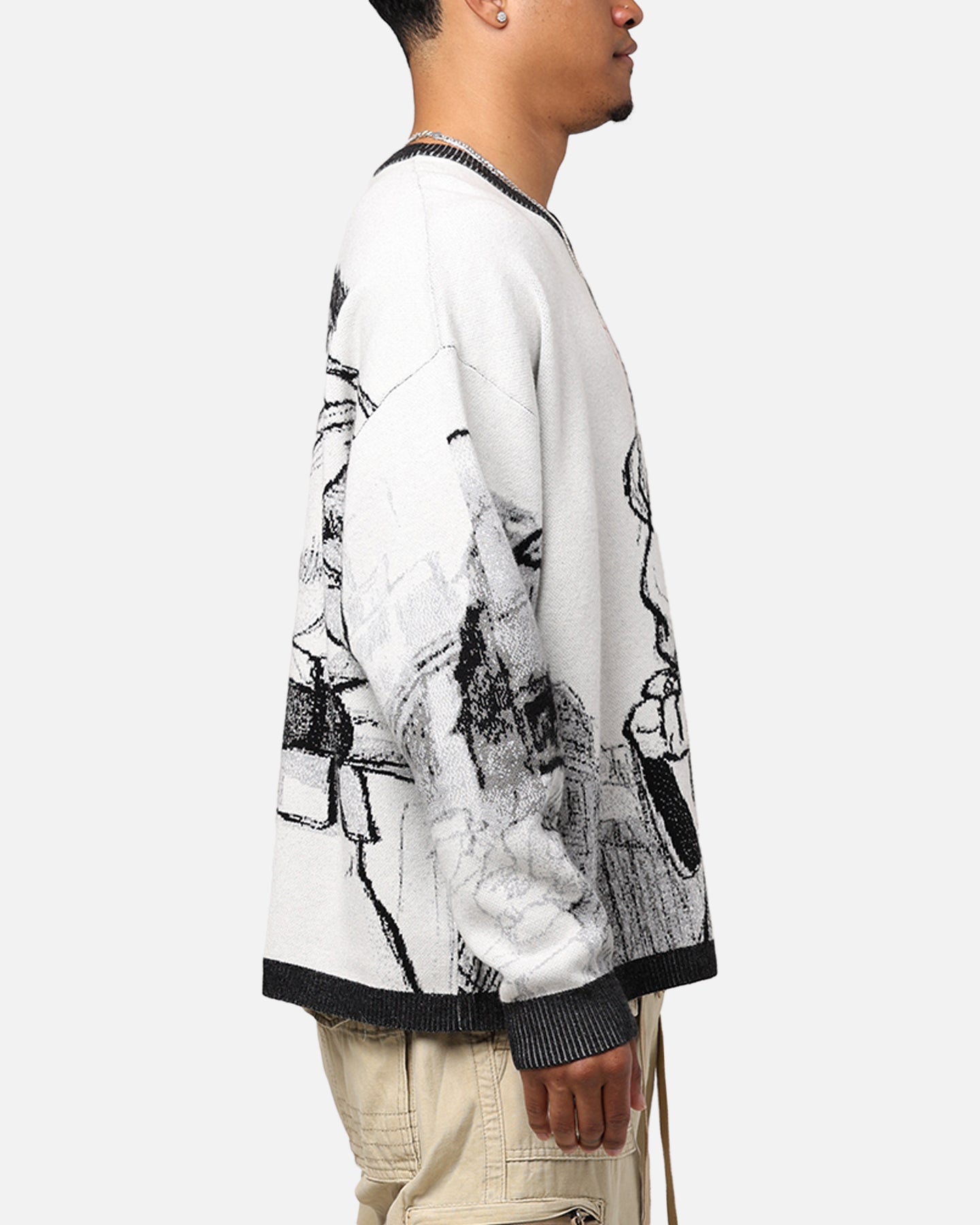 Hypland X Street Fighter Ryu Cropped Sweater White/Black