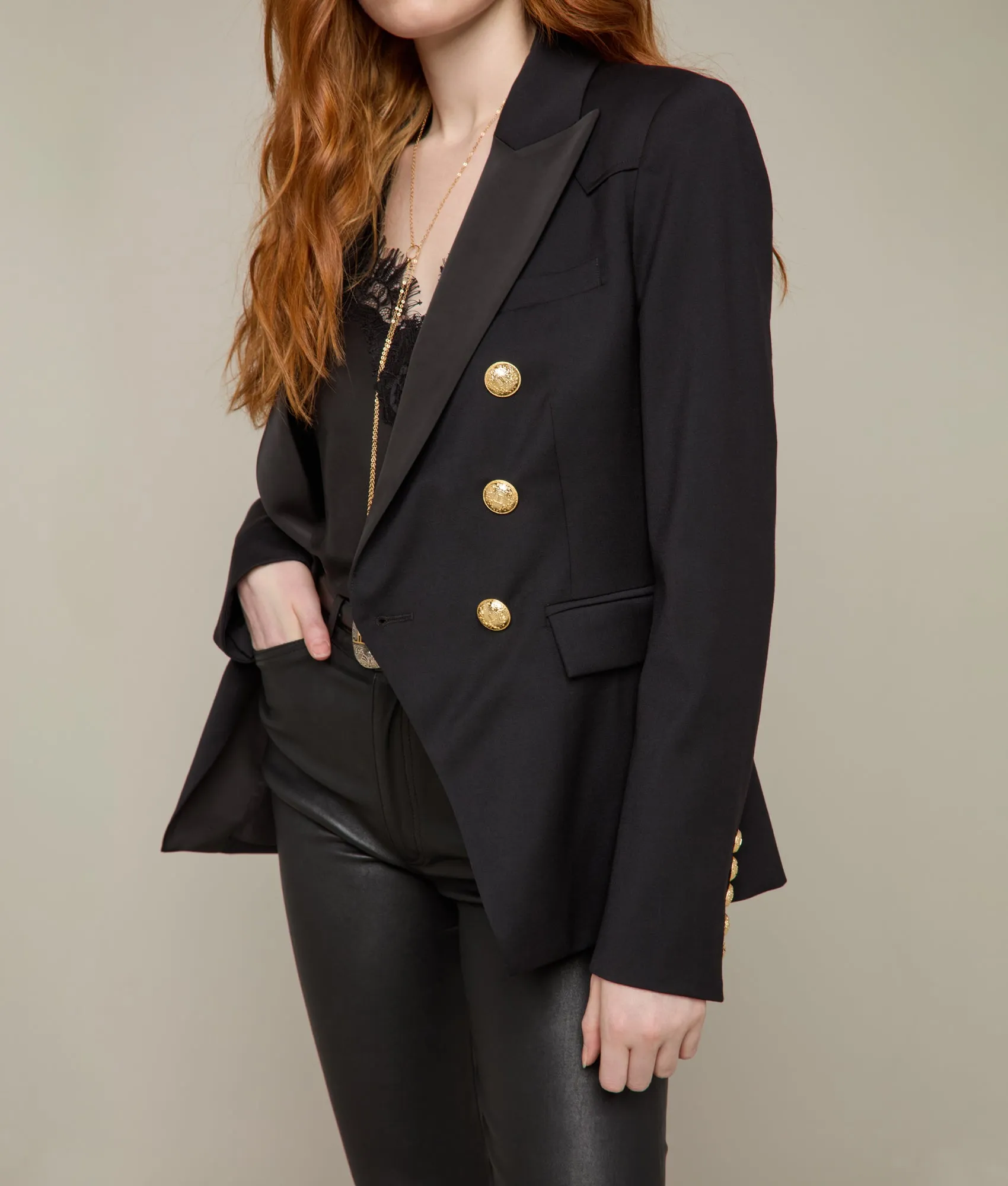 Jackie Western Yoke Blazer :: Black