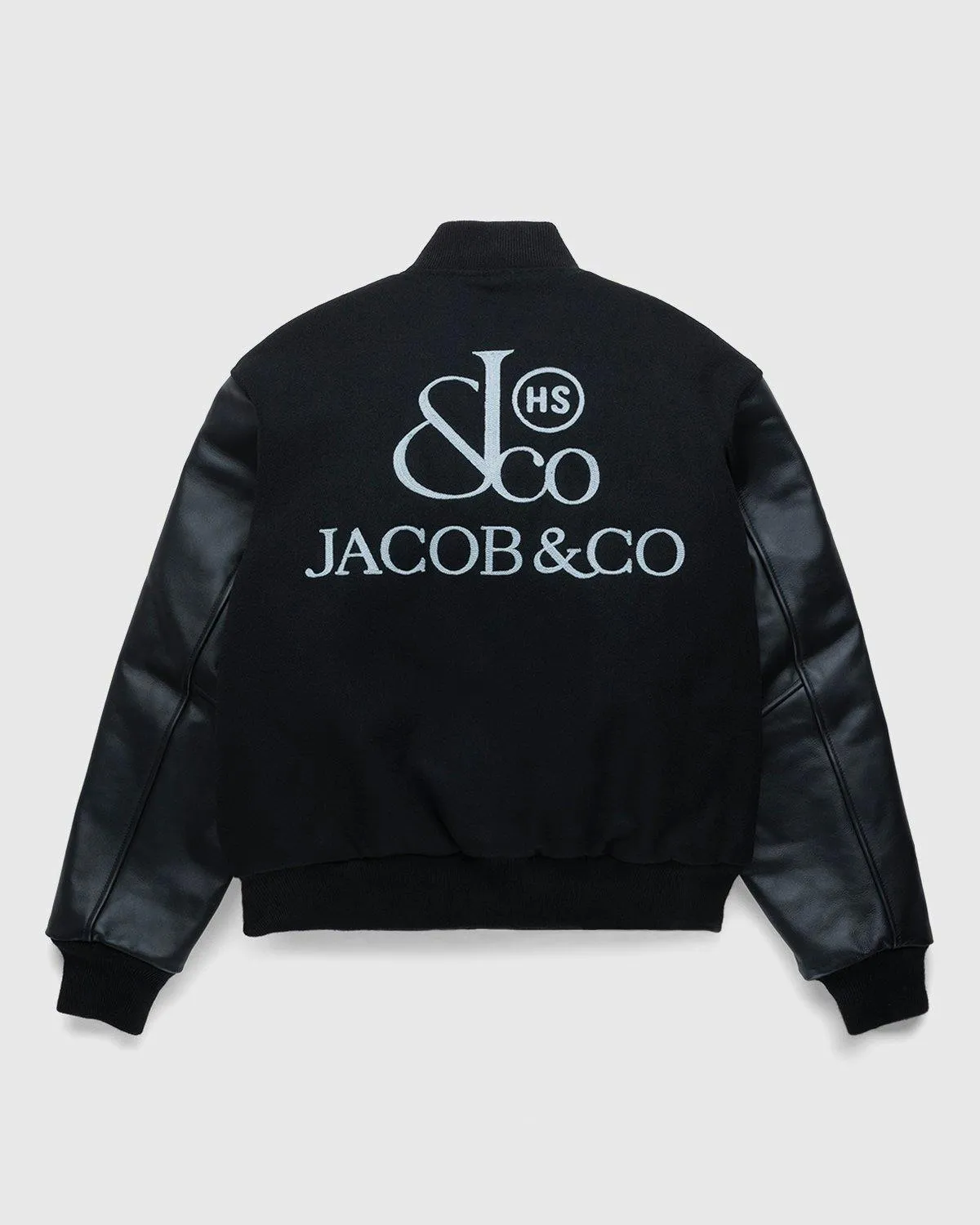 Jacob & Co. x Highsnobiety – Logo Varsity Jacket Black | Highsnobiety Shop