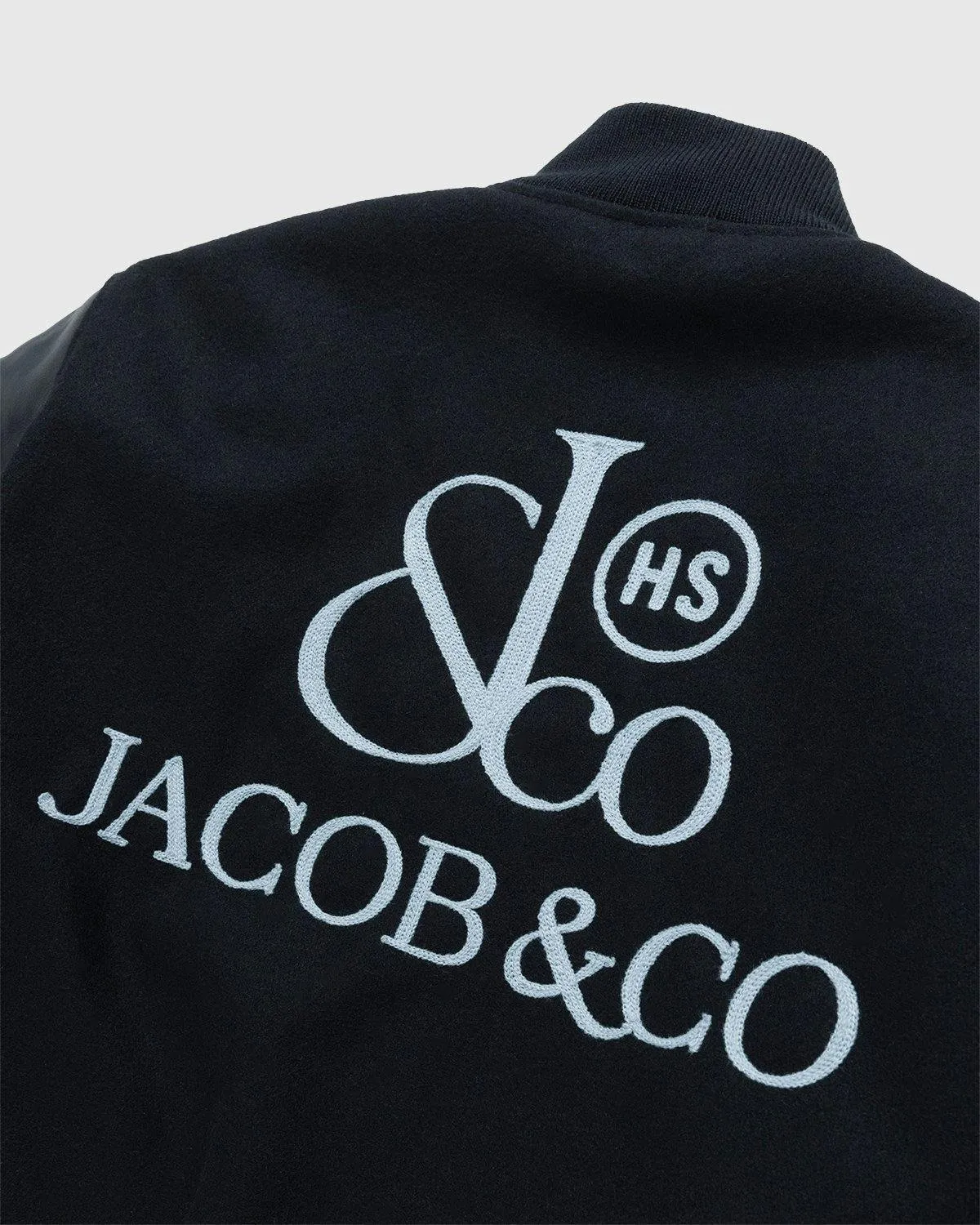 Jacob & Co. x Highsnobiety – Logo Varsity Jacket Black | Highsnobiety Shop