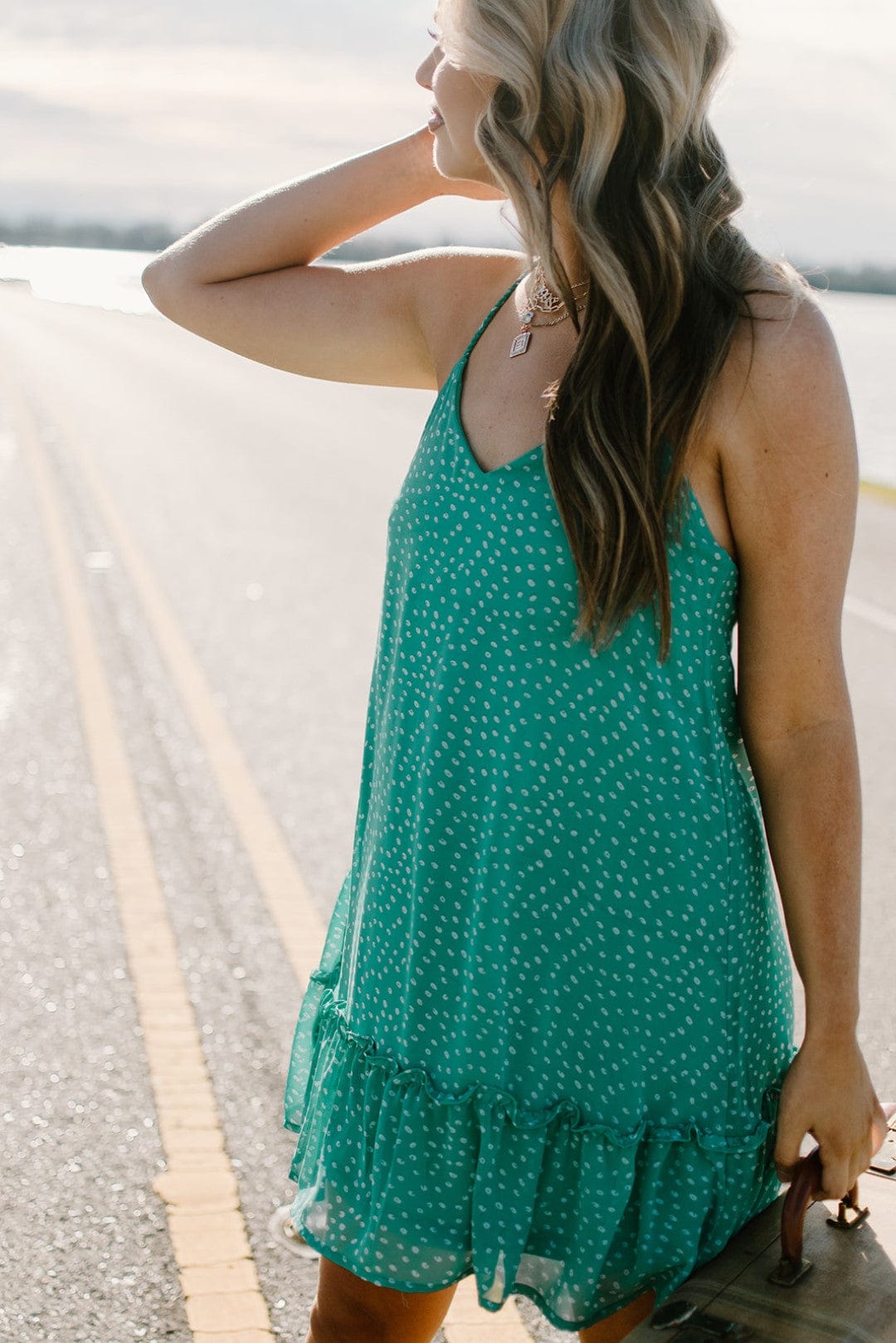 Kelly Green Cross Back Mini Dress