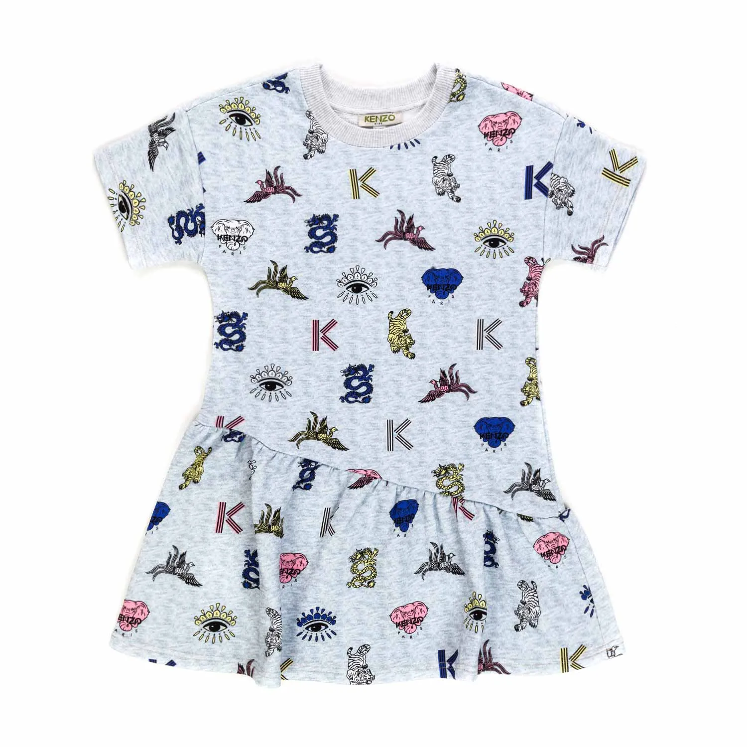 Kenzo Cotton Printed Dress For Girls