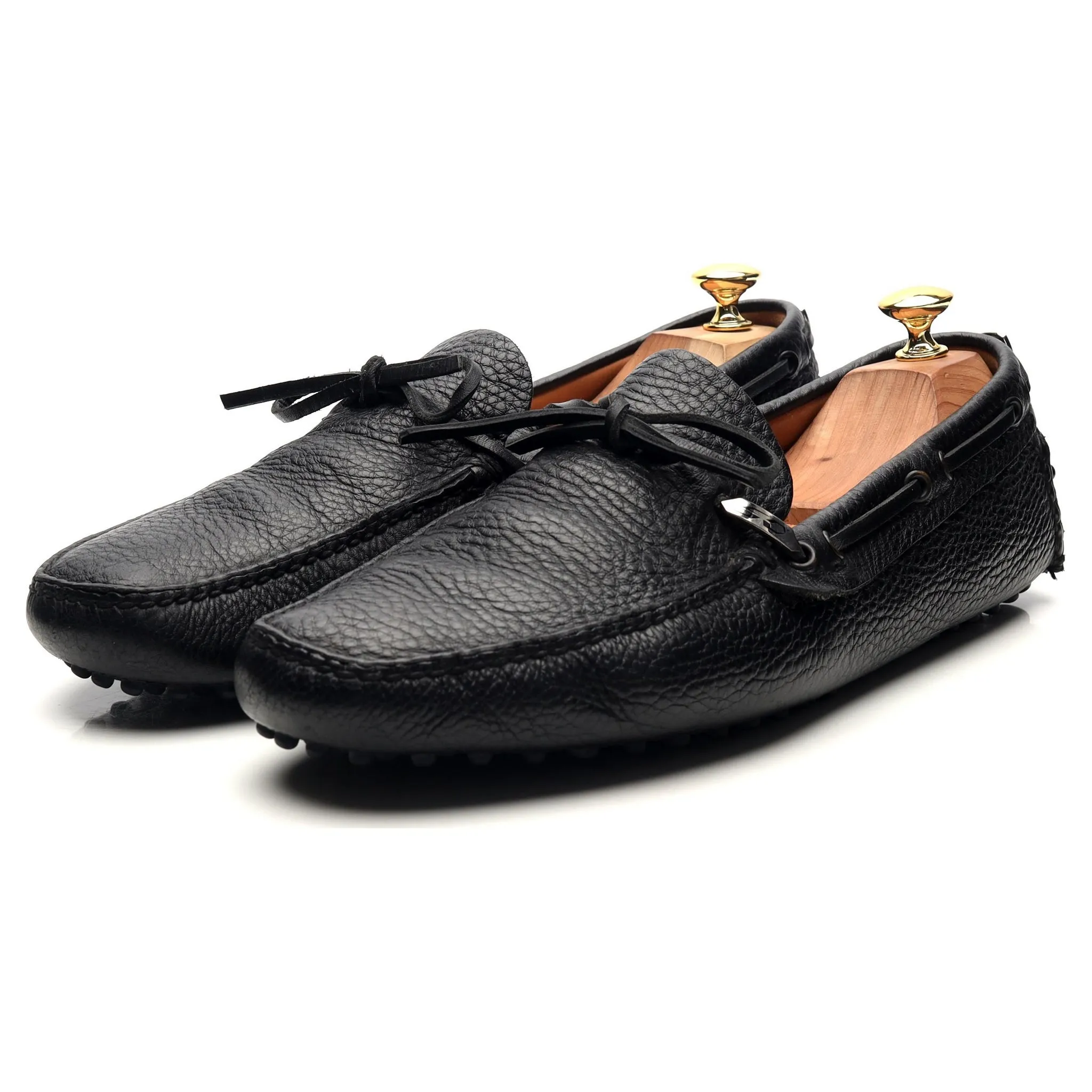 Lamborghini Black Leather Driving Loafers UK 10