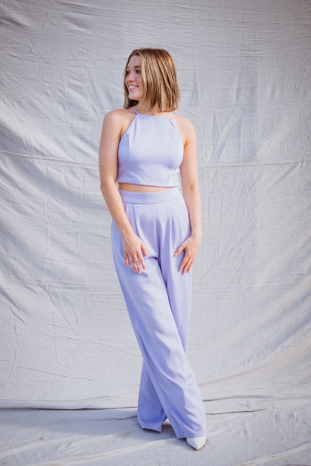 Lavender Set Wide Leg Trousers