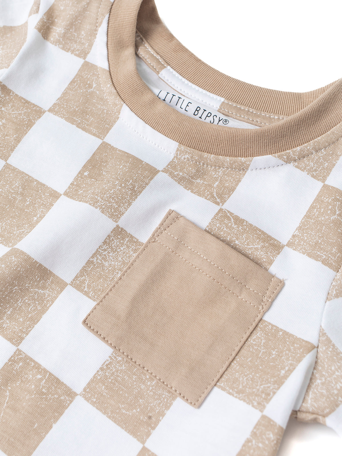 Little Bipsy Checkered Tee - Beige