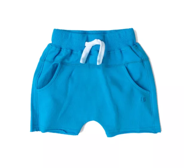 Little Bipsy - Electric Blue Raw Edge Harem Shorts