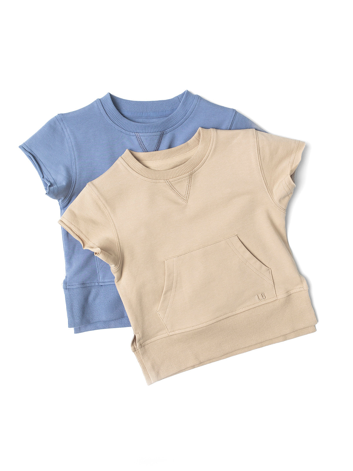 Little Bipsy Raw Edge Crewneck - Sky Blue