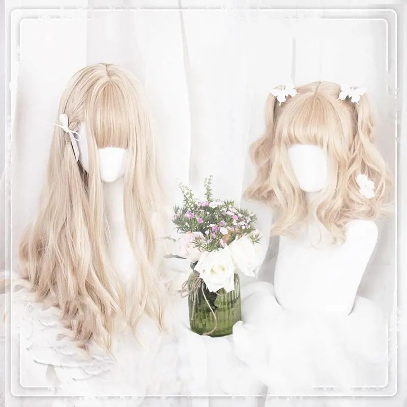 Lolita Brown White Gradient Long/ Short Wig MK15494