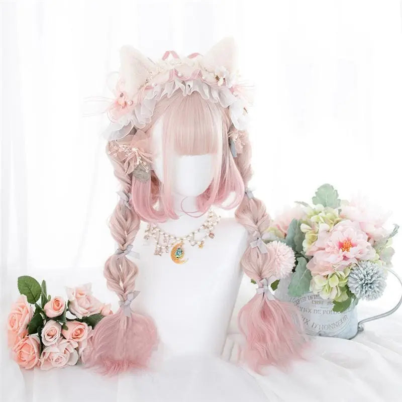 Lolita Cherry Pink Double Ponytail Wig MK15658