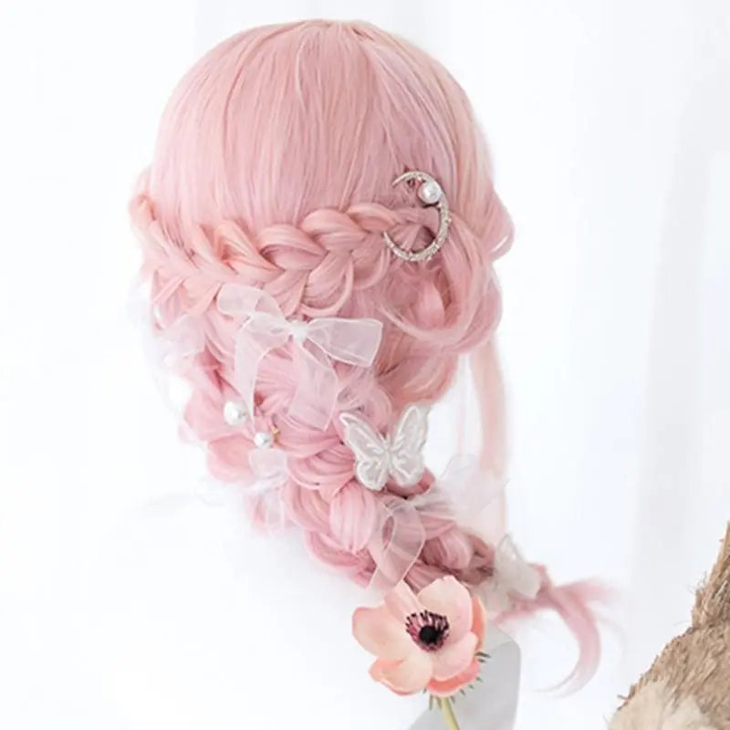 Lolita Cherry Pink Long Curly Wig MK15475