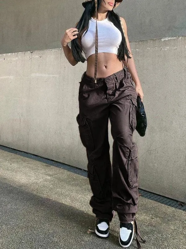 Loose Wide Leg Women's Cargo Pants