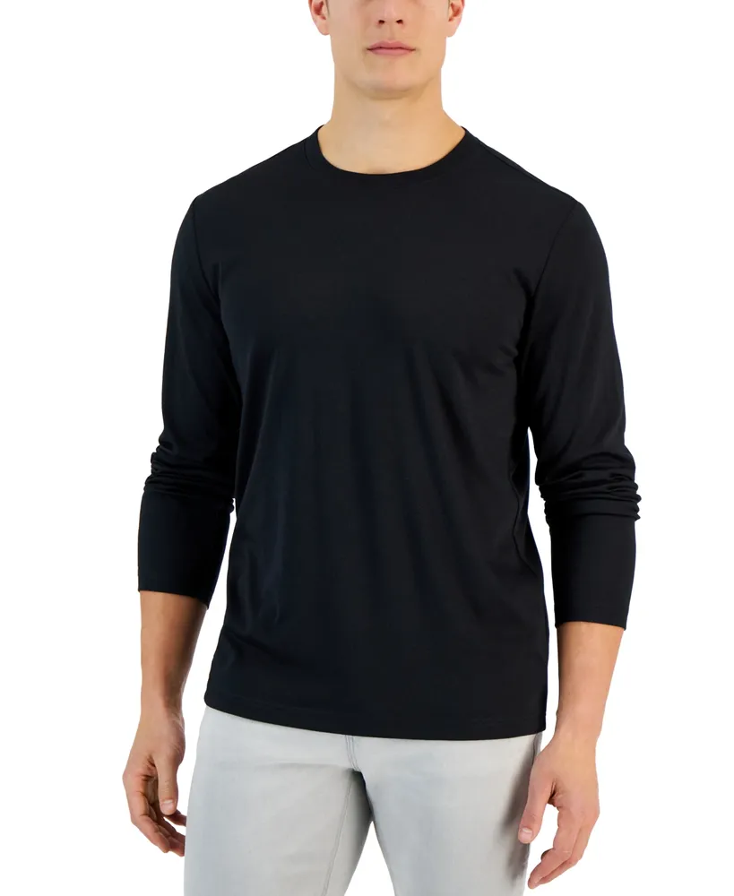 Macy's Alfani Alfatech Long Sleeve Crewneck T-Shirt, Created for Macy's