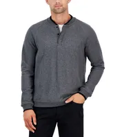 Macy's Alfani Baseball-Collar Long Sleeve Quarter-Snap Pullover