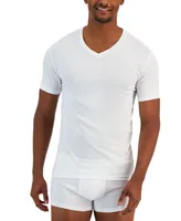 Macy's Alfani Men's 4-Pk. Slim-Fit Solid V-Neck Cotton Undershirts, Created for Macy's