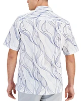 Macy's Alfani Men's Regular-Fit Abstract Wave-Print Button-Down Shirt, Created for Macy's