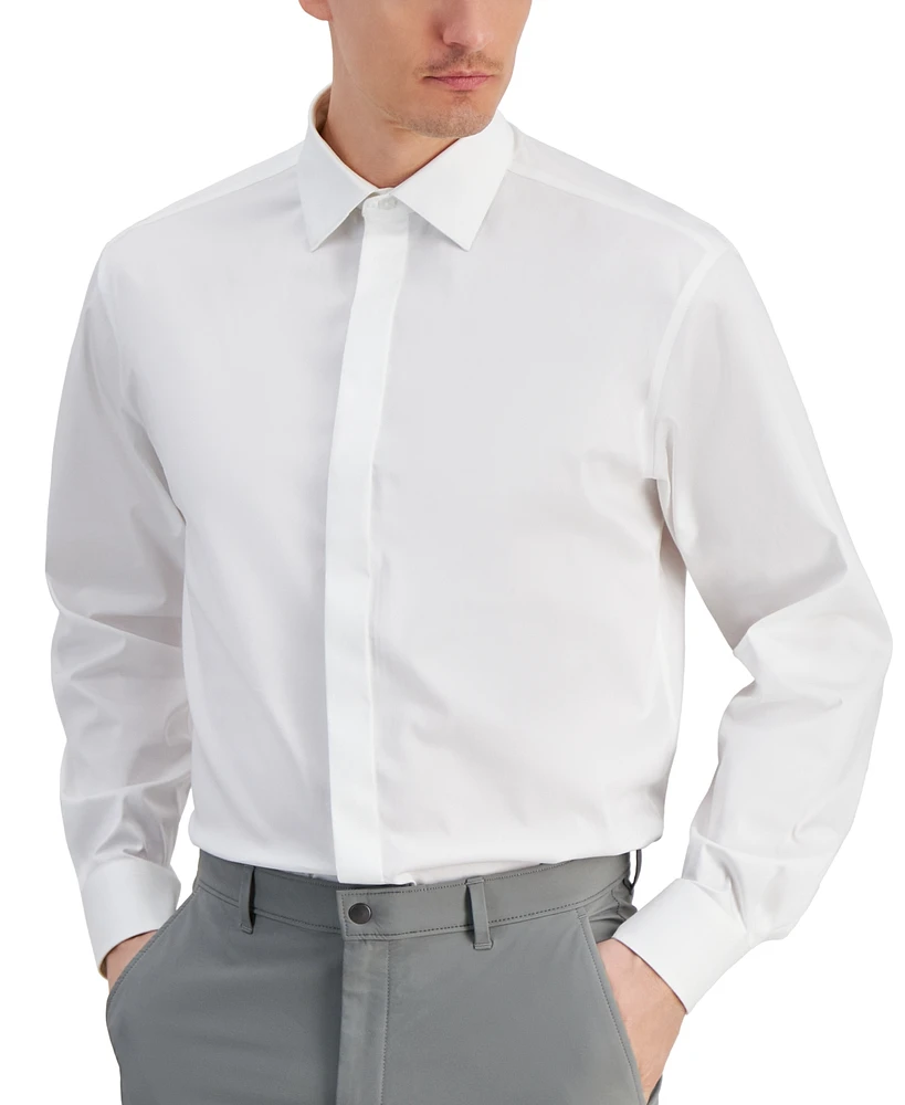 Macy's Alfani Men's Regular Fit Covered Placket Tuxedo Shirt, Created for Macy's