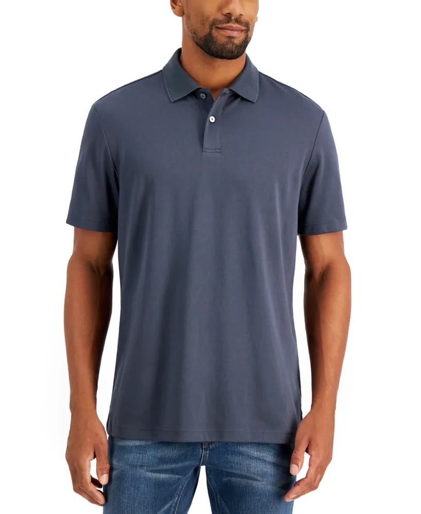 Macy's Alfani Men's Regular-Fit Solid Supima Blend Cotton Polo Shirt, Created for Macy's