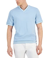 Macy's Alfani Men's Regular-Fit Tipped Ponte-Knit V-Neck T-Shirt, Created for Macy's