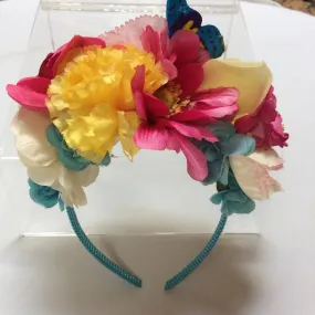 Maggie Devos-Multi flower crown-Aqua-One size