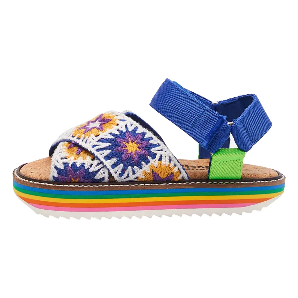 Maison Mangostan Woman Guapuru Crochet Sandals Blue