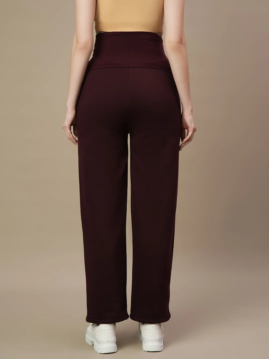 Maternity Fleece Wide-leg Pants- Winter