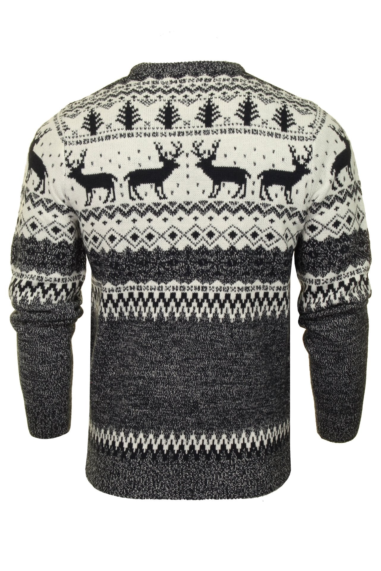 Mens Xact Christmas/ Xmas Jumper 'Reindeer Fairisle Crew'